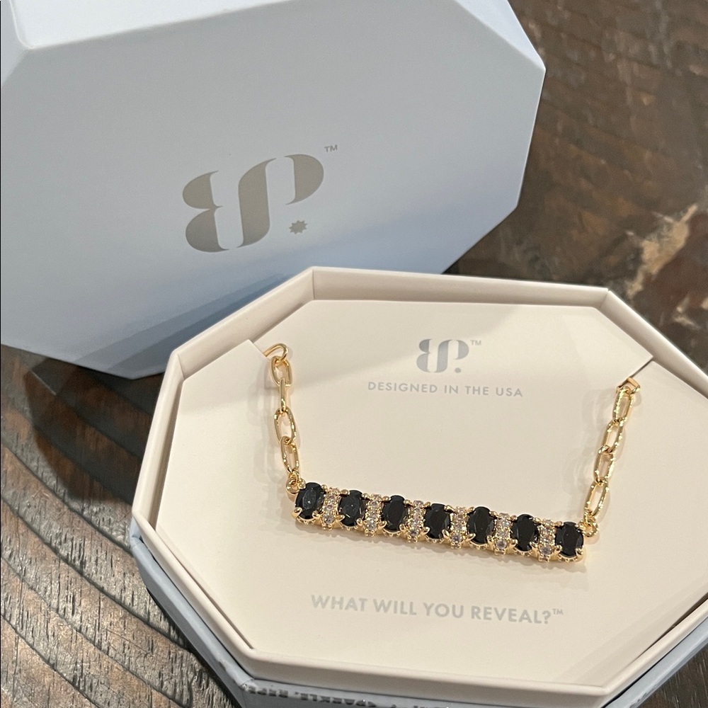 Solstice Serenity Black Onyx Cubic Zirconia on Gold plating
